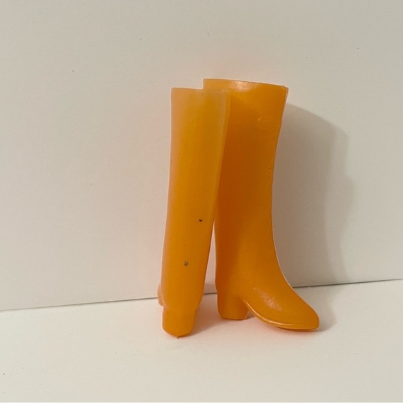 Vintage Barbie Doll Orange Boots Doll Accessory - Picture 4 of 12